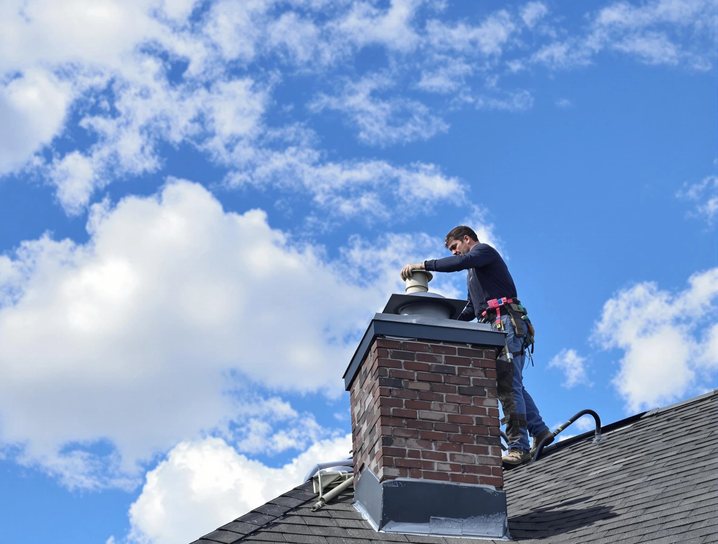 Clarkston Chimney Sweep installing a sturdy chimney cap in Clarkston, GA