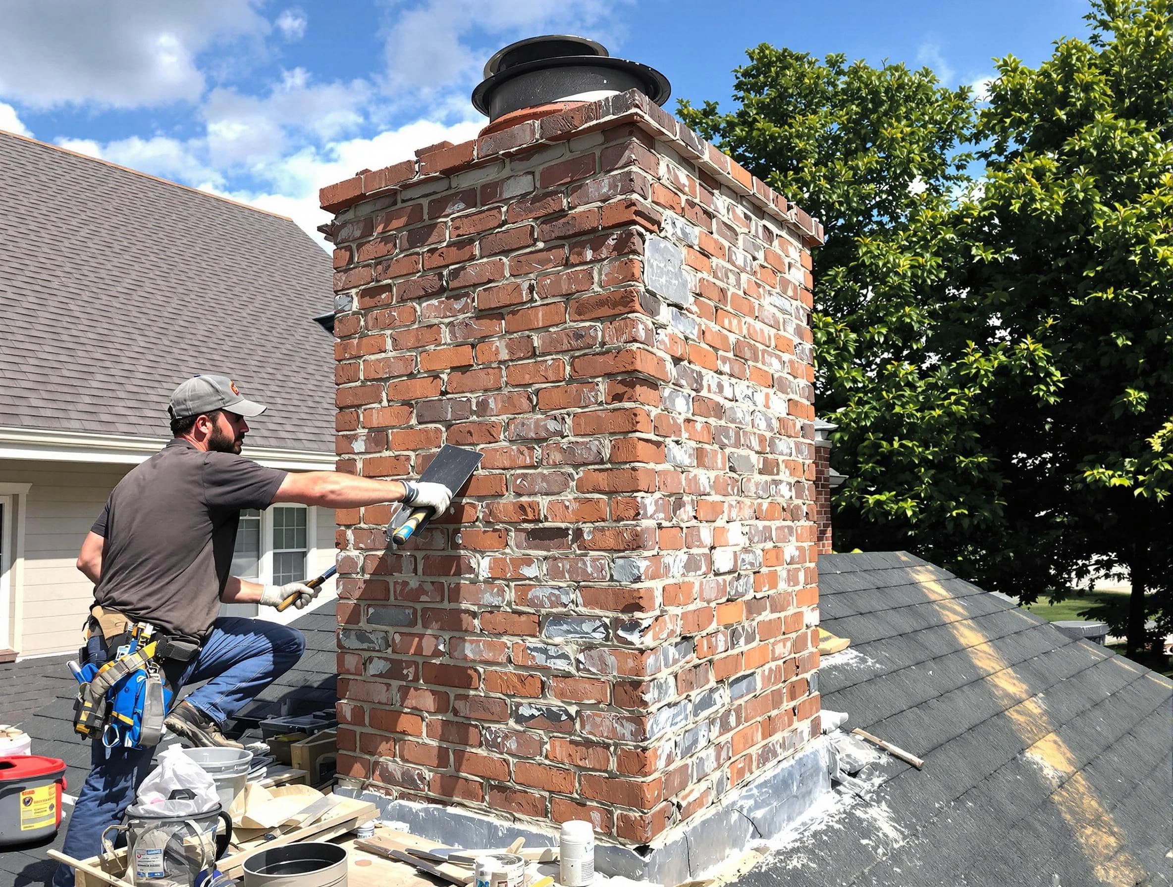 Completed chimney rebuild by Clarkston Chimney Sweep in Clarkston, GA