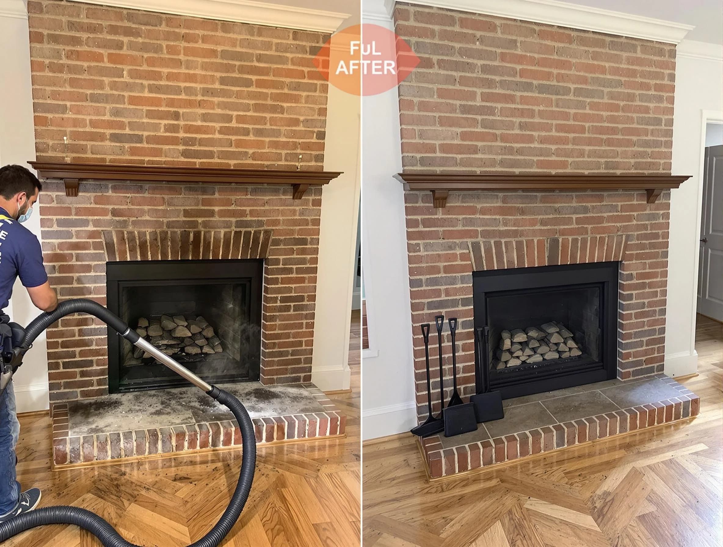 Clarkston Chimney Sweep carefully sanitizing a fireplace in Clarkston, GA