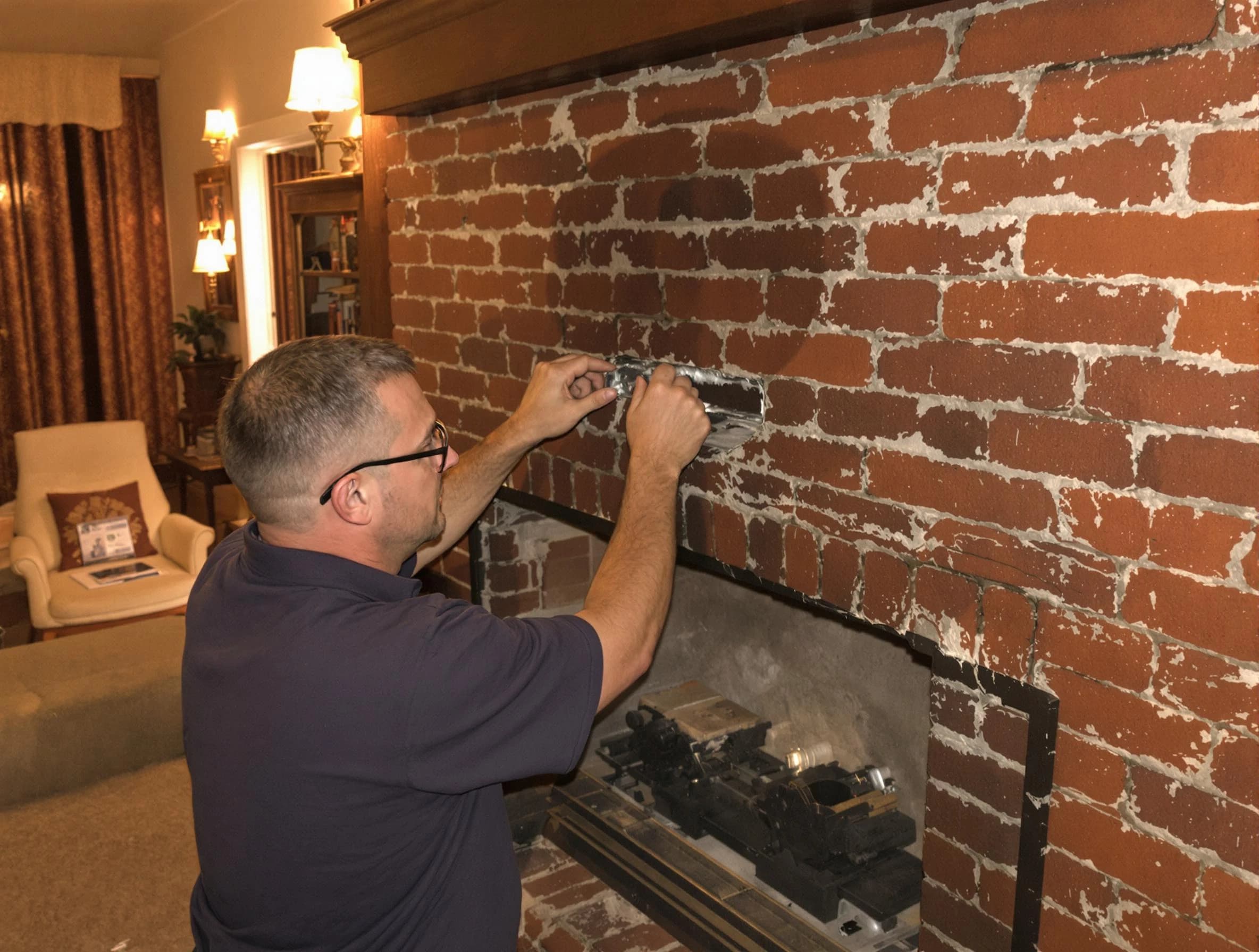 Clarkston Chimney Sweep expert fixing a fireplace in Clarkston, GA