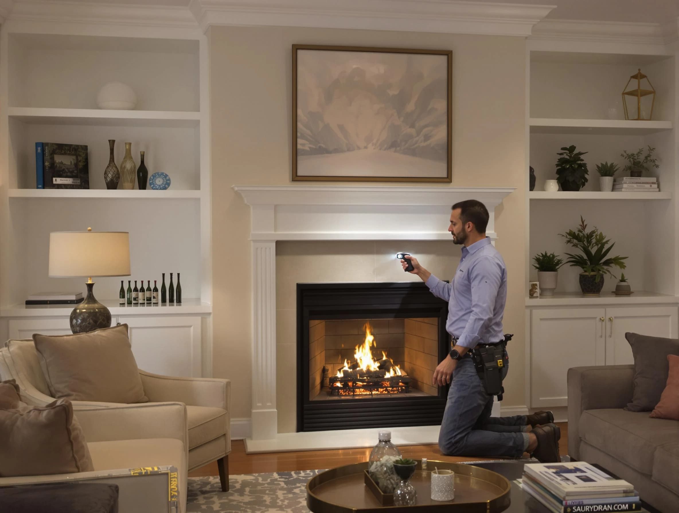 Clarkston Chimney Sweep conducting a fireplace safety inspection in Clarkston, GA