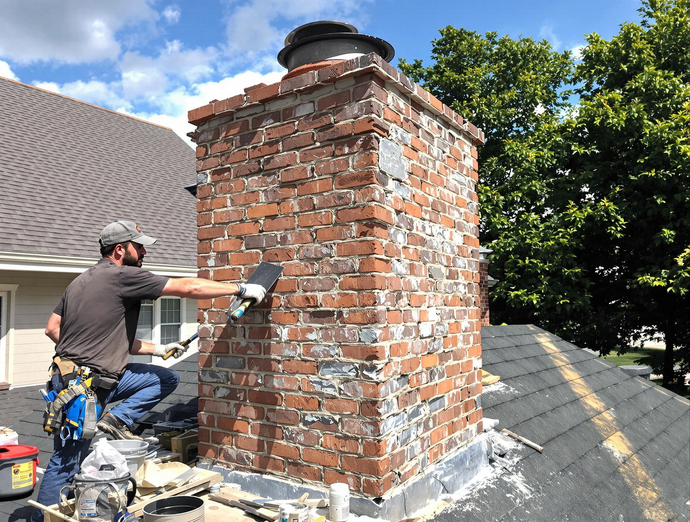 Completed chimney rebuild by Clarkston Chimney Sweep in Clarkston, GA