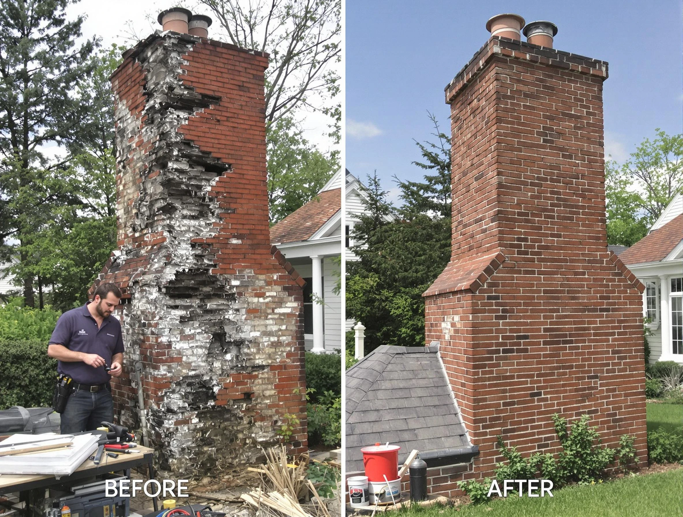Clarkston Chimney Sweep performing a full chimney restoration in Clarkston, GA