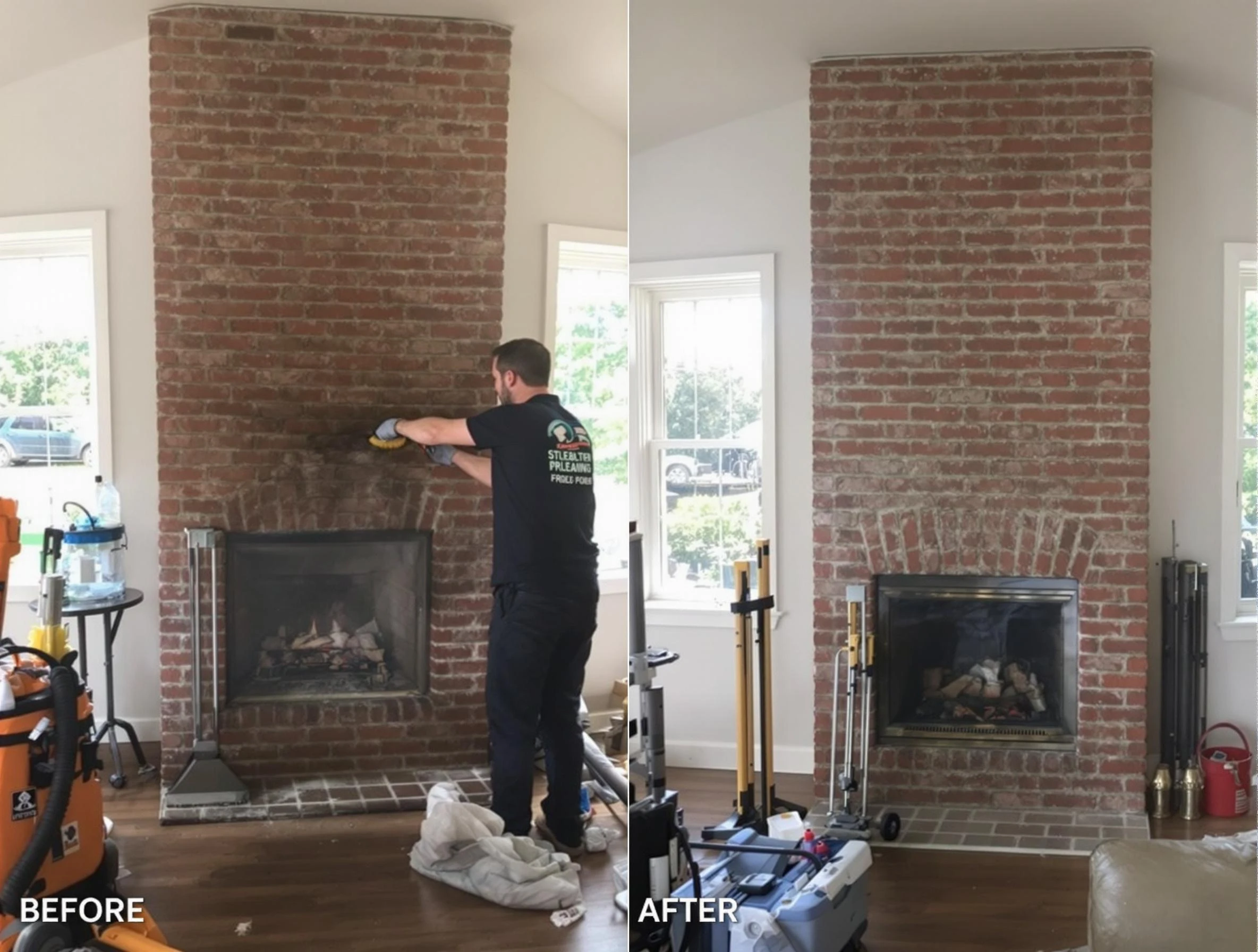 Finished chimney sweeping service by Clarkston Chimney Sweep in Clarkston, GA