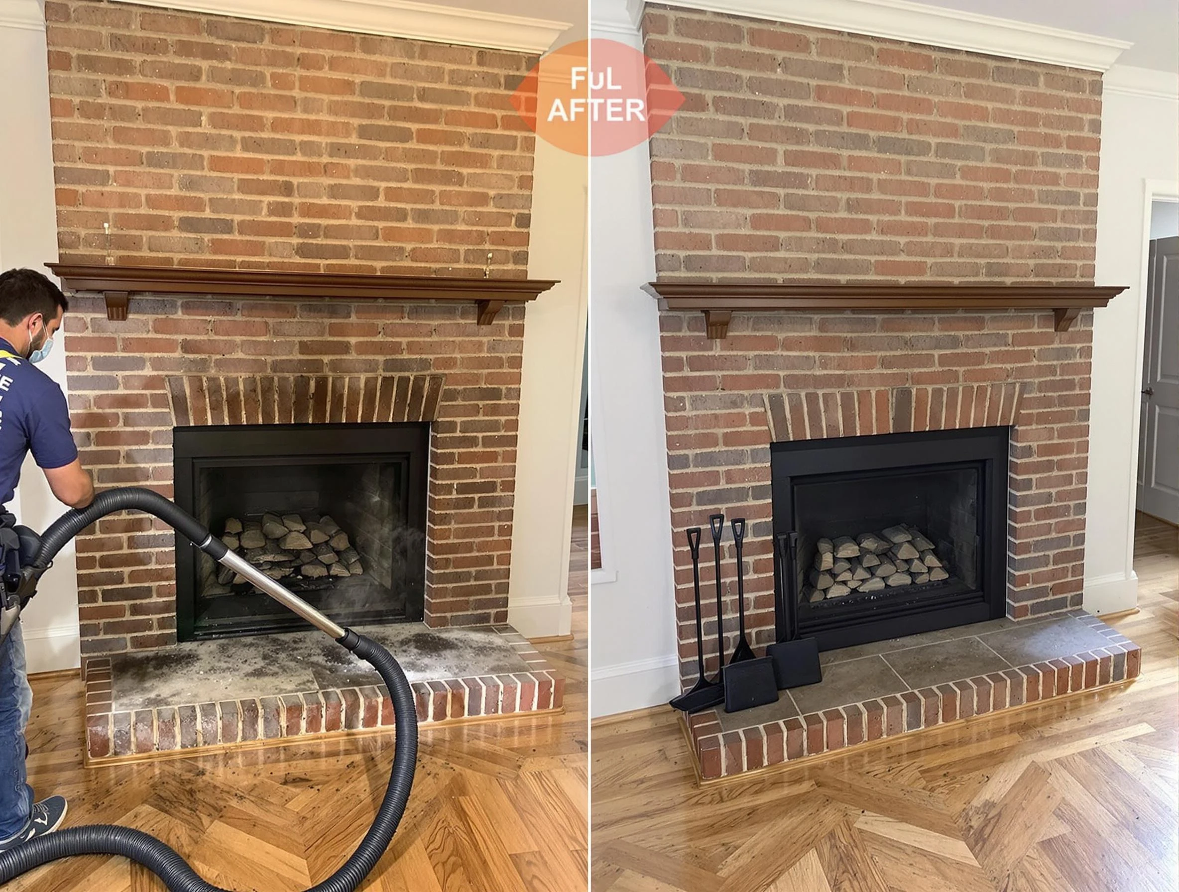 Clarkston Chimney Sweep carefully sanitizing a fireplace in Clarkston, GA