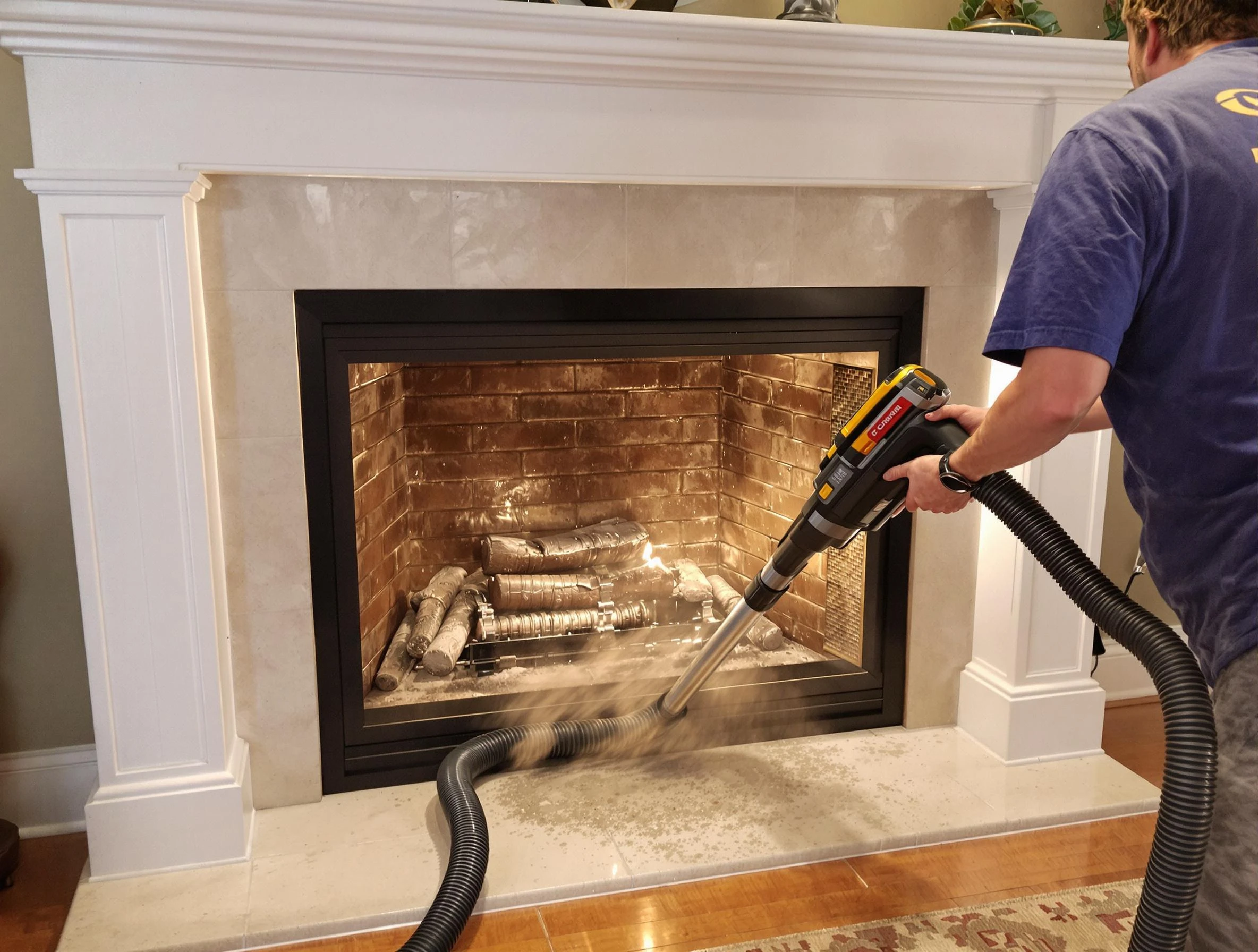 Fireplace cleaning performed by Clarkston Chimney Sweep in Clarkston, GA